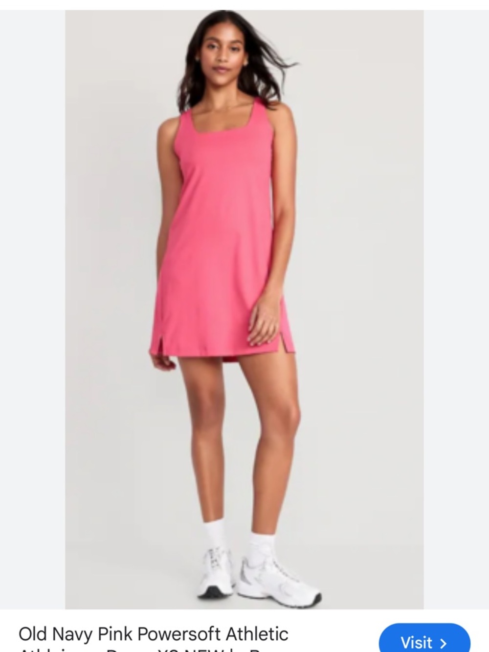 Old Navy PowerSoft Square Neck Athletic Dress in Neon Petunia Size XS